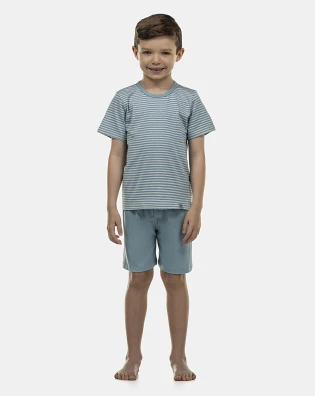 Pijama Masculino Kids Manga Curta e Bermuda