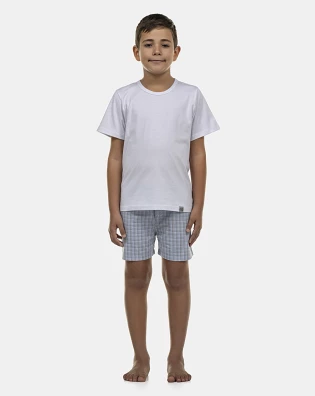 Pijama Masculino Kids Manga Curta e Short Tricoline