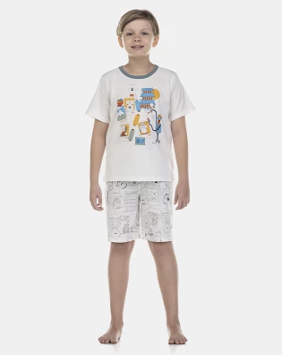 Pijama Masculino Kids Manga Curta e Short