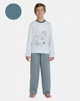 Pijama Masculino Kids Manga Longa e Calça