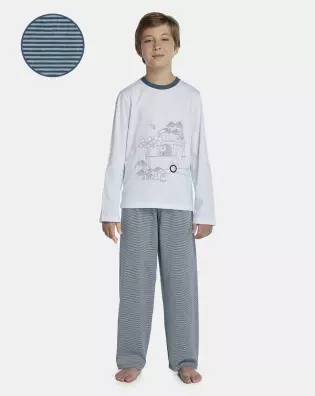 Pijama Masculino Kids Manga Longa e Calça