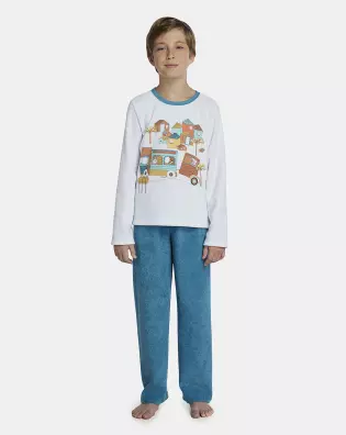 Pijama Masculino Kids Manga Longa e Calça Plush