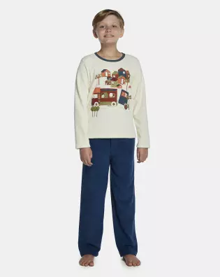 Pijama Masculino Kids Manga Longa e Calça Plush