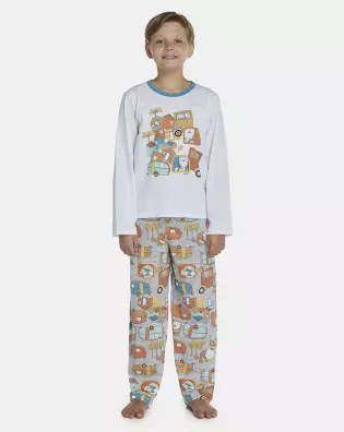 Pijama Masculino Kids Manga Longa e Calça
