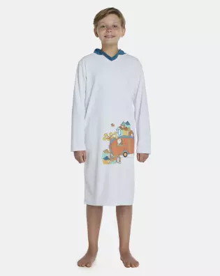 Roupão Masculino Kids Manga Longa Fechado Com Capuz Atoalhado