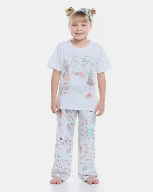 Pijama manga curta e calça