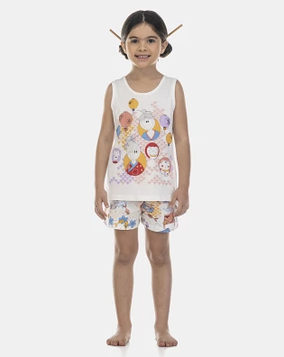 Pijama Feminino Kids Regata e Short