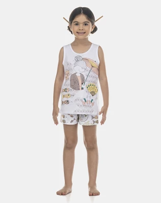 Pijama Feminino Kids Regata e Short
