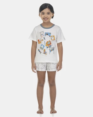Pijama Feminino Kids Manga Curta e Short