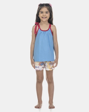 Pijama Feminino Kids Alça e Short
