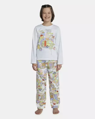 Pijama Feminino Kids Manga Longa e Calça Moletinho