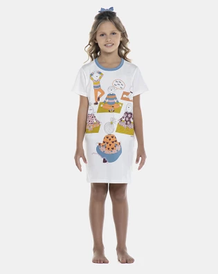 Camisão Feminino Kids Manga Curta