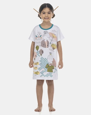Camisão Feminino Kids Manga Curta