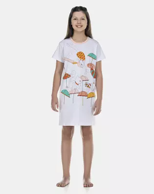 Camisão Feminino Kids Manga Curta