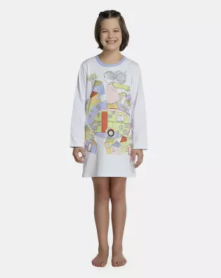 Camisão Feminino Kids Manga Longa