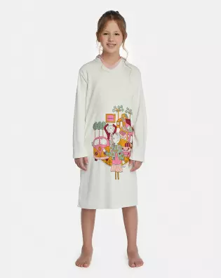 Roupão Feminino Kids Manga Longa Fechado Com Capuz Atoalhado