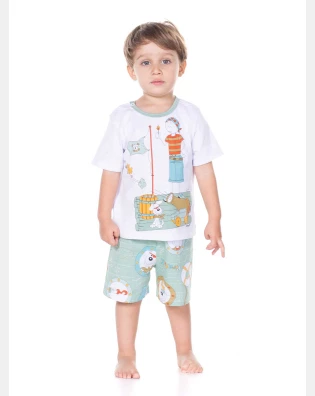 Pijama manga curta e bermuda   