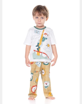 Pijama manga curta e calça