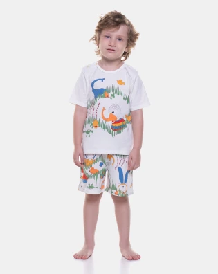 Pijama Infantil Masculino manga curta e bermuda Bill