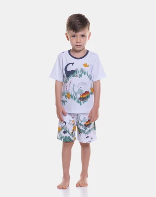 Pijama manga curta e bermuda