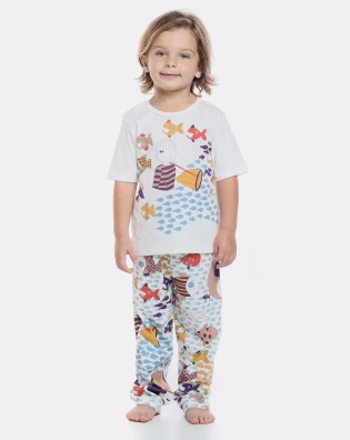 Pijama manga curta e calça    