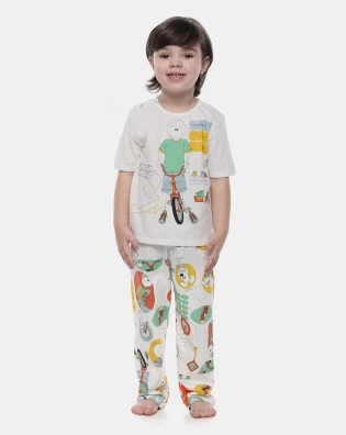 Pijama manga curta e calça