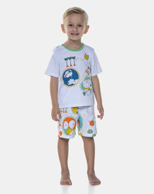 Pijama Manga Curta e Bermuda