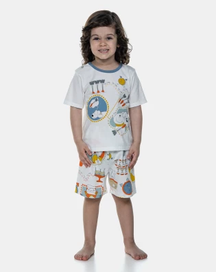 Pijama Manga Curta e Bermuda
