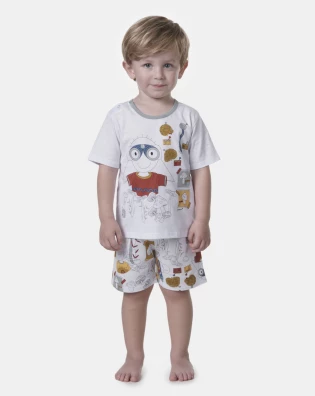 Pijama manga curta e bermuda
