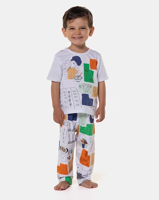Pijama manga curta e calça