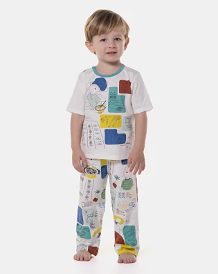 Pijama manga curta e calça