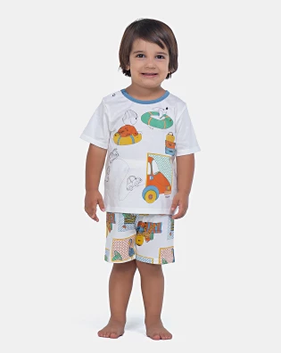 Pijama Manga Curta e Bermuda
