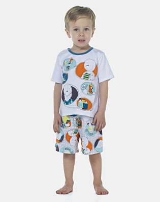 Pijama Masculino Baby Manga Curta e Bermuda