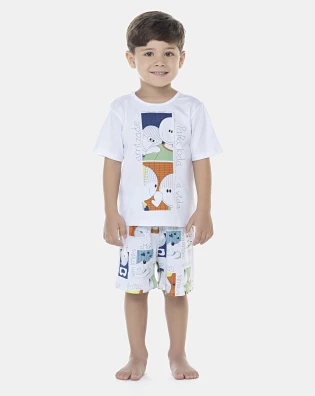 Pijama Masculino Baby Manga Curta e Bermuda