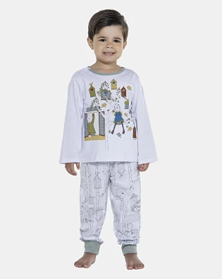 Pijama Masculino Baby Manga Longa e Calça Com Punhos