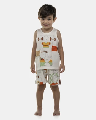 Pijama Masculino Baby Regata e Bermuda
