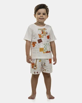 Pijama Masculino Baby Manga Curta e Bermuda