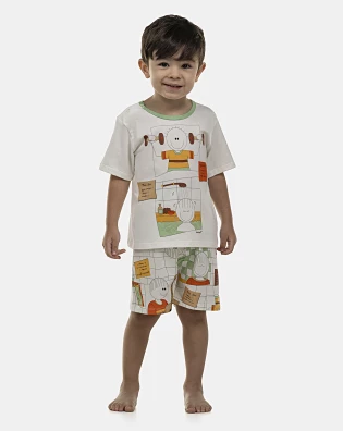 Pijama Masculino Baby Manga Curta e Bermuda