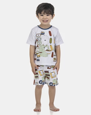 Pijama Masculino Baby Manga Curta e Bermuda