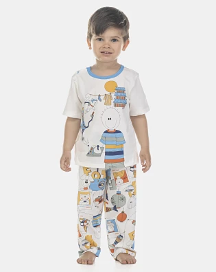 Pijama Masculino Baby Manga Curta e Calça