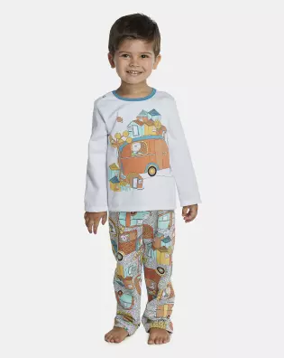 Pijama Masculino Baby Manga Longa e Calça Moletinho