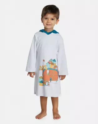 Roupão Masculino Baby Manga Longa Fechado Com Capuz Atoalhado