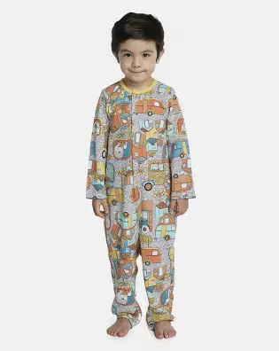 Macacão Masculino Baby Manga Longa Moletinho