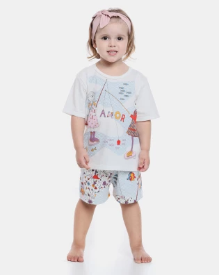 Pijama manga curta e short