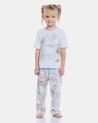 Pijama manga curta e calça