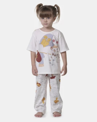 Pijama manga curta e calça  