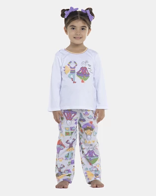 Pijama Feminino Baby Manga Longa e Calça