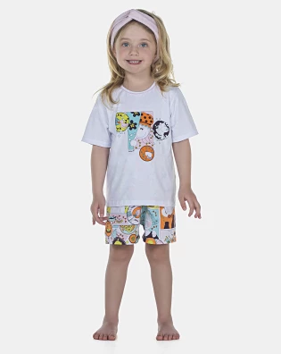 Pijama Feminino Baby Manga Curta e Short