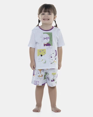 Pijama Feminino Baby Manga Curta e Short