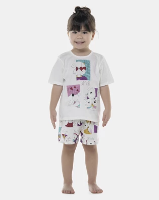 Pijama Feminino Baby Manga Curta e Short